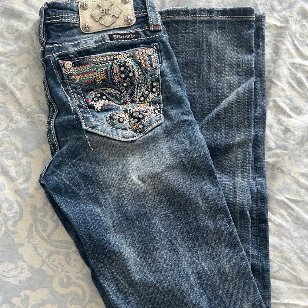 SOLD  Miss Me Embellished Boot Cut Jeans - Blue